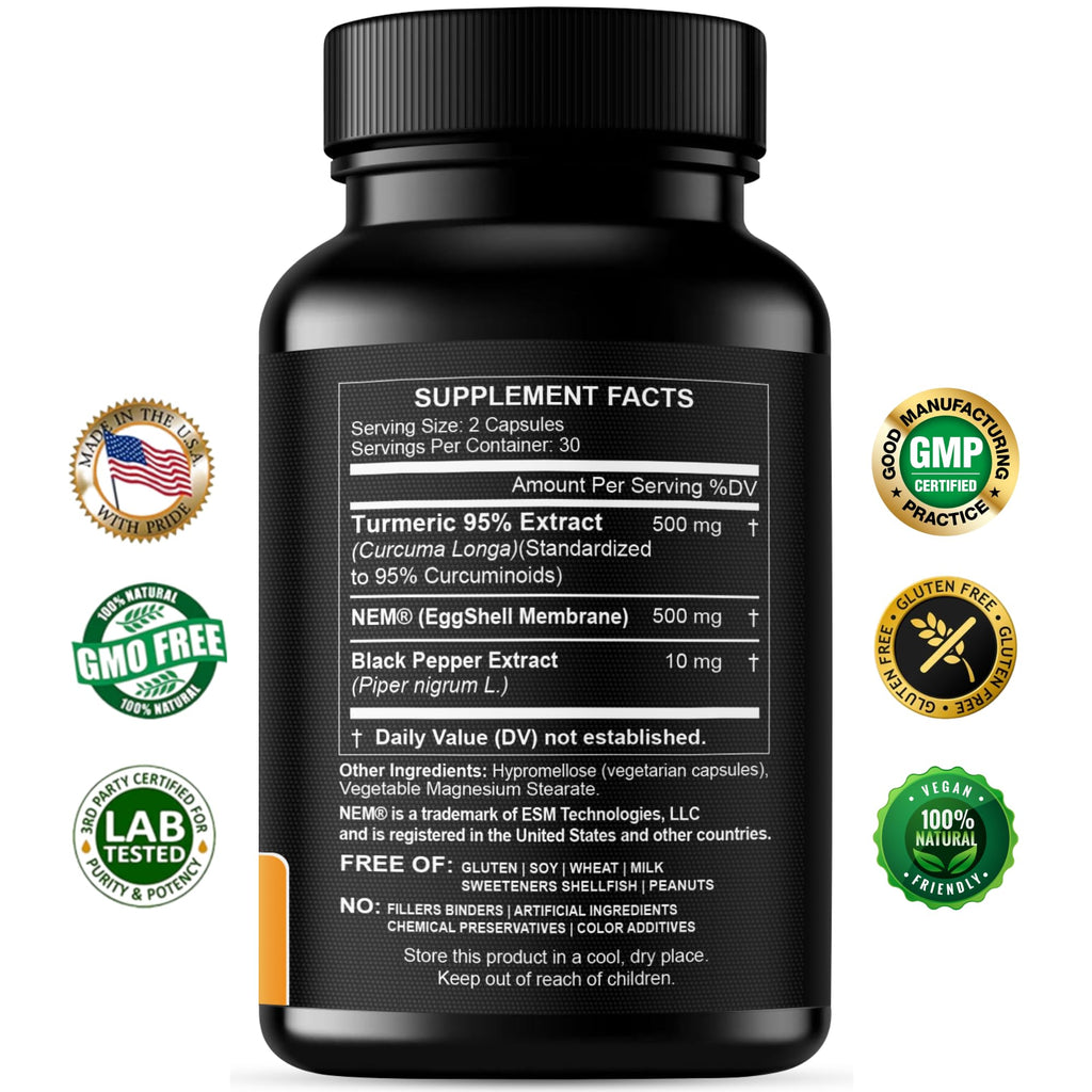 HCL Herbal Code Labs Turmeric Curcumin 95% Extract Collagen - 60 Capsules - image 2