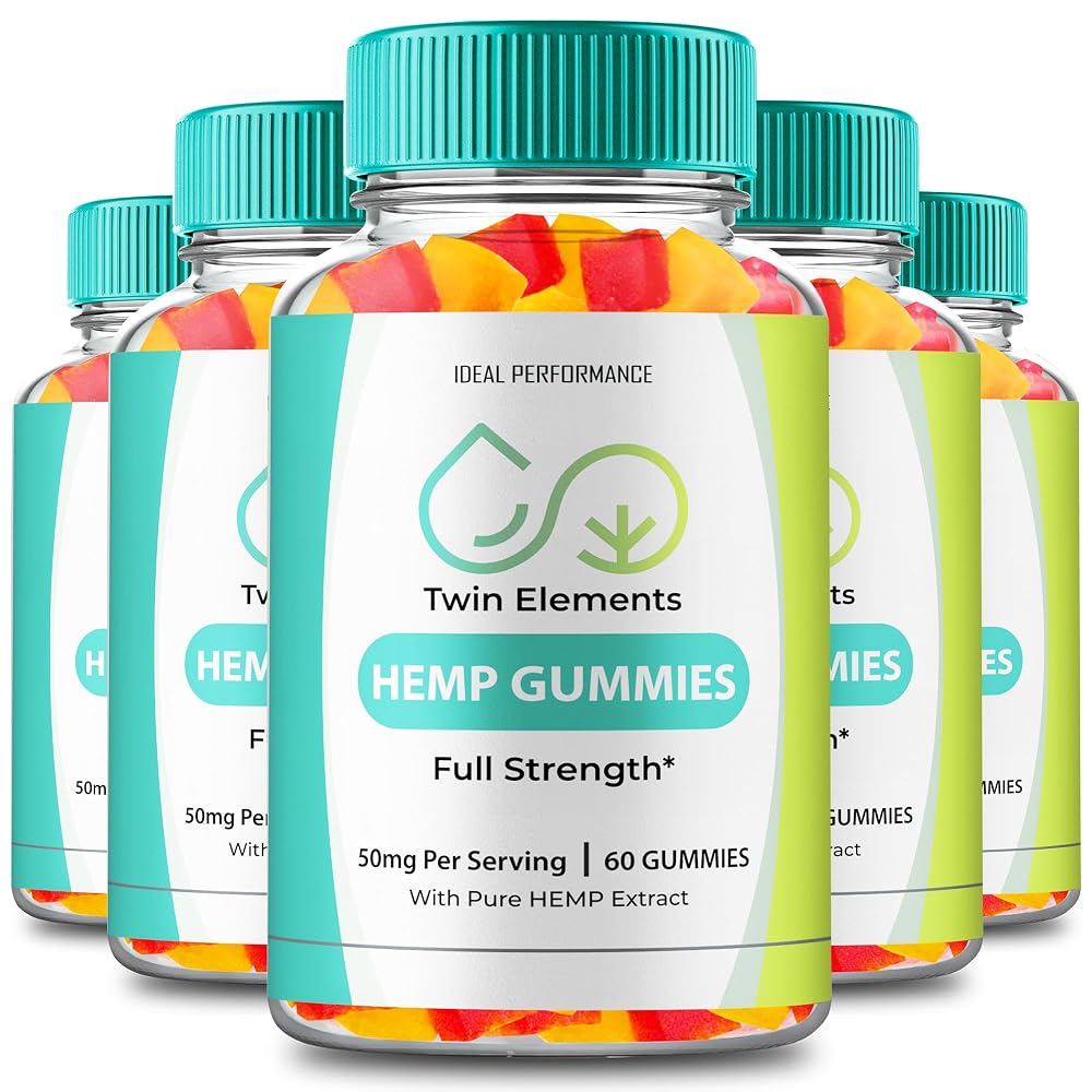 Twin Elements Hemp Gummies with Hemp Seeds Organic Extract - 180 Count