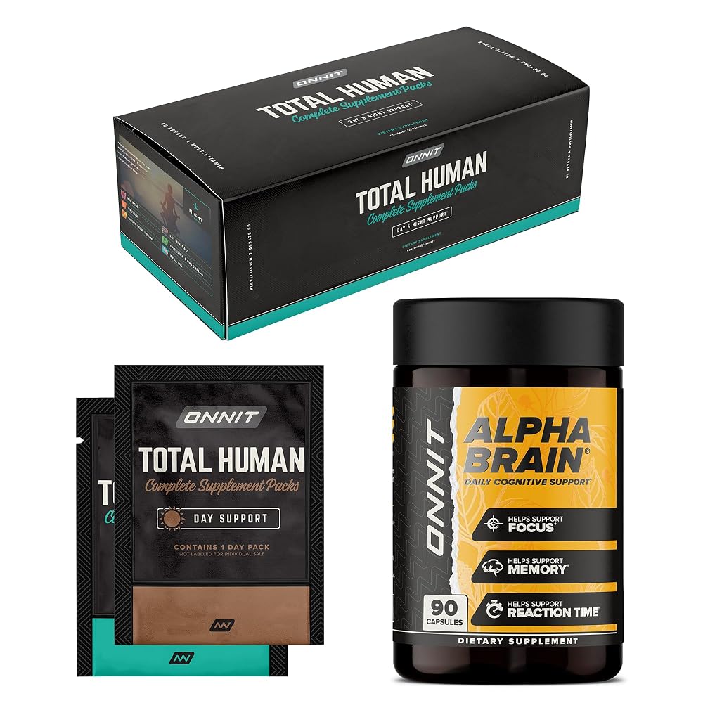 ONNIT Alpha Brain & Total Human Bundle for Focus & Wellness
