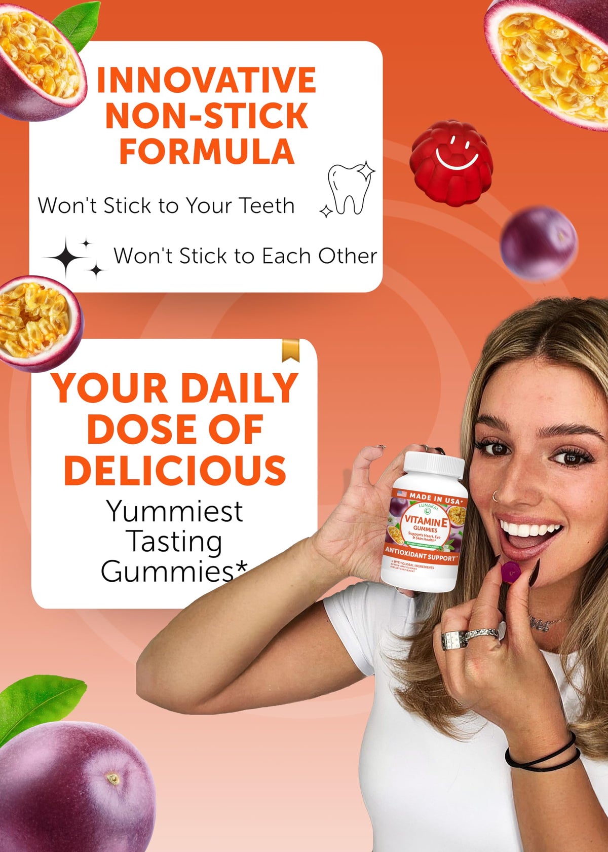 Lunakai Vitamin E Gummies with Vitamin C - Tastiest Proprietary