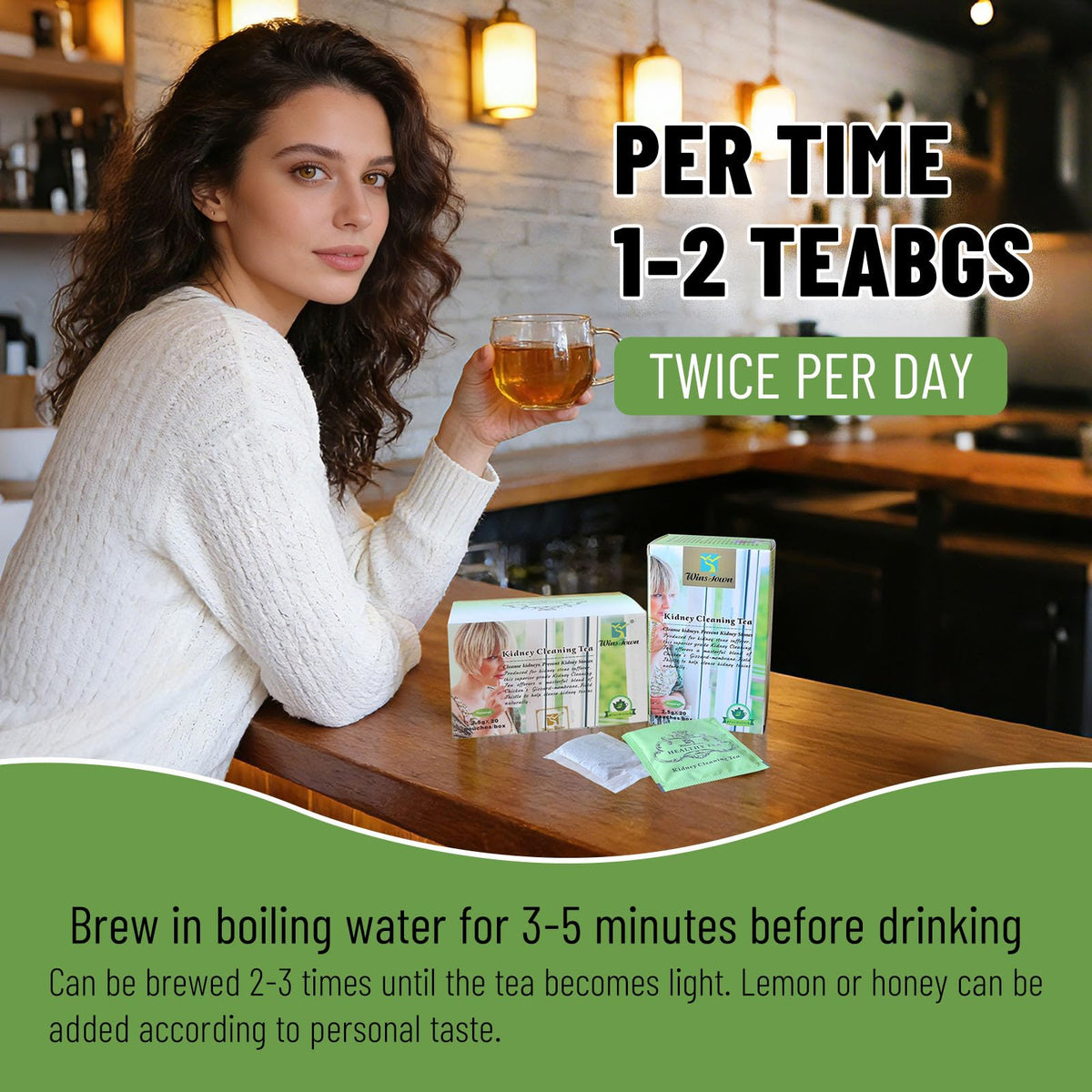 Wins Town Kidney Cleaning Tea TCM Herbal Blend - 20 Teabags - image 5
