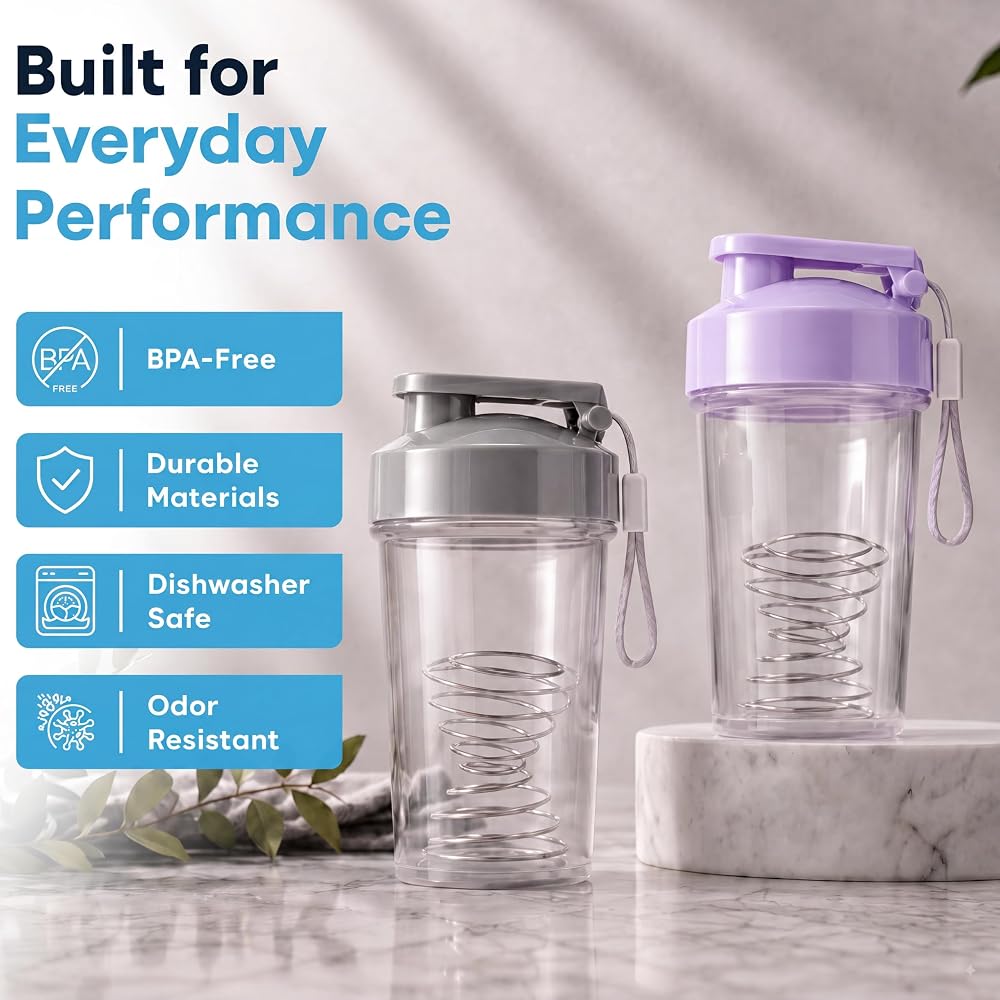 Tilcore Protein Shaker Bottle, 12 oz Shaker Cup
