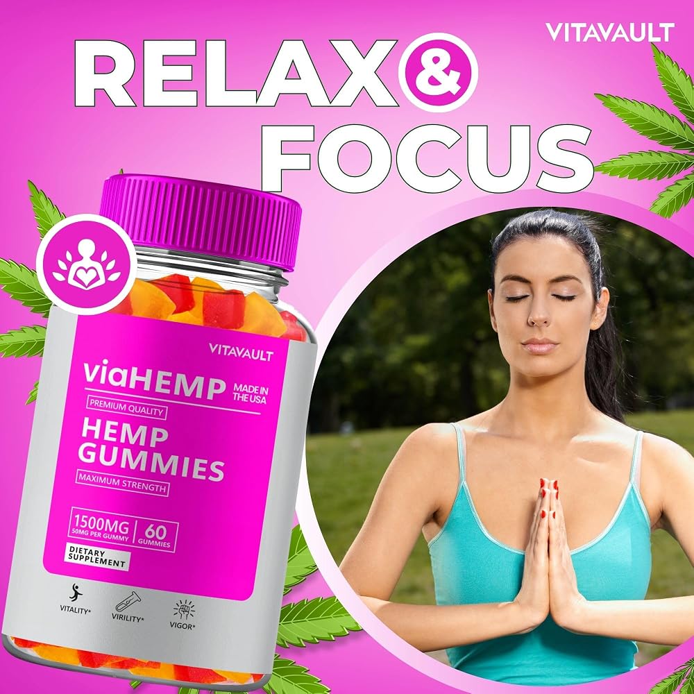 Vitavault Via Hemp Gummies Maximum Strength - 60 Gummies - image 6