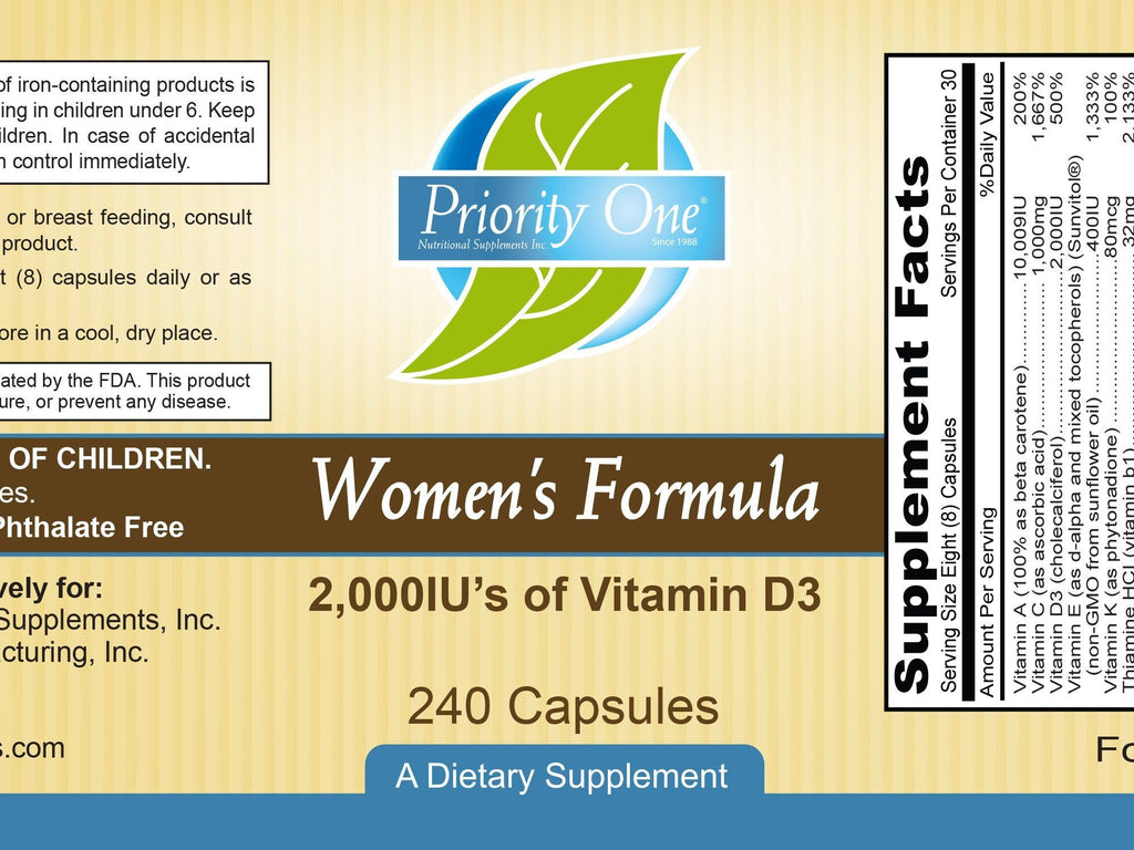 Priority One Vitamins Women's Formula Multivitamin - 240 Capsules - image 2