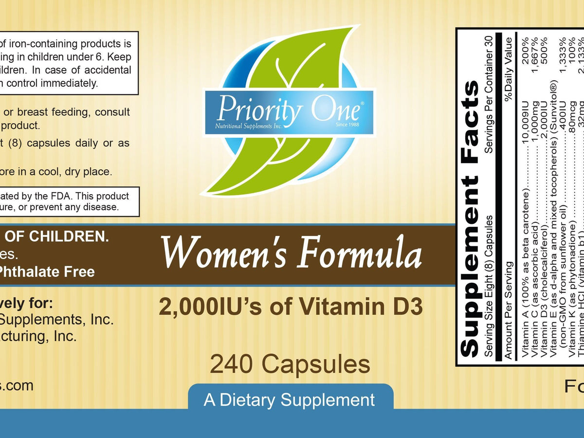 Priority One Vitamins Women's Formula Multivitamin - 240 Capsules - image 2