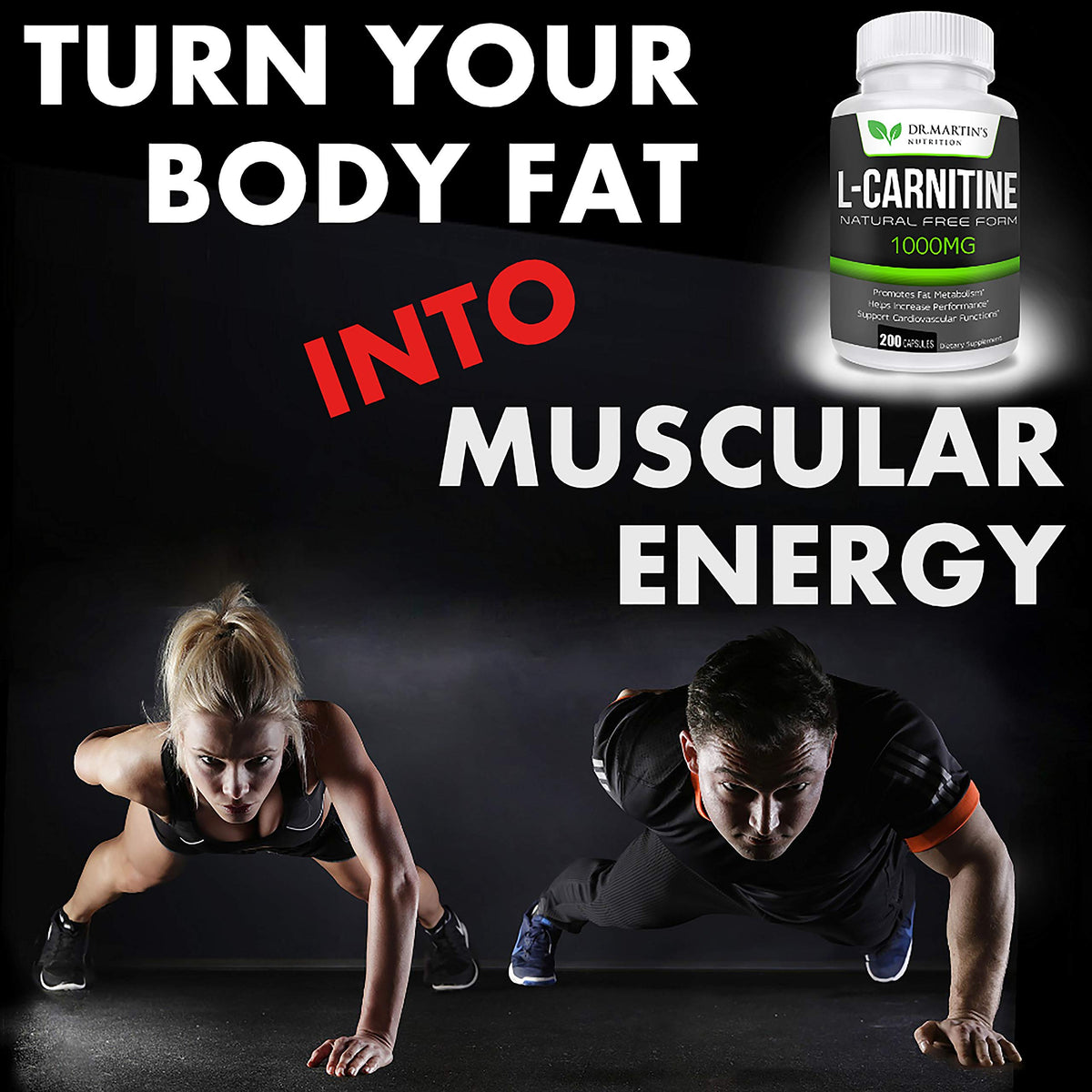 DR. MARTIN'S NUTRITION L-Carnitine 1000mg Energy Support - 200 Capsules - image 4