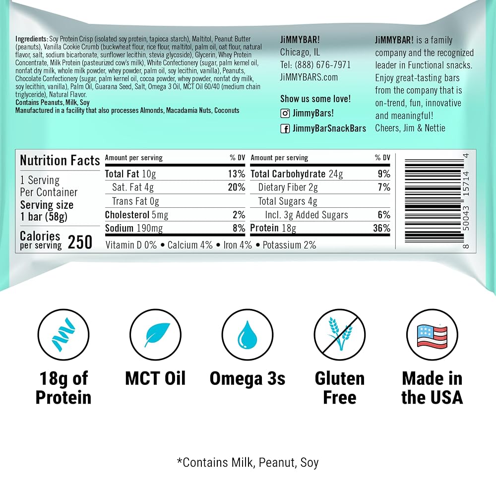 JiMMYBAR! - 12 Count - Functional Snack with Real Food Ingredients
