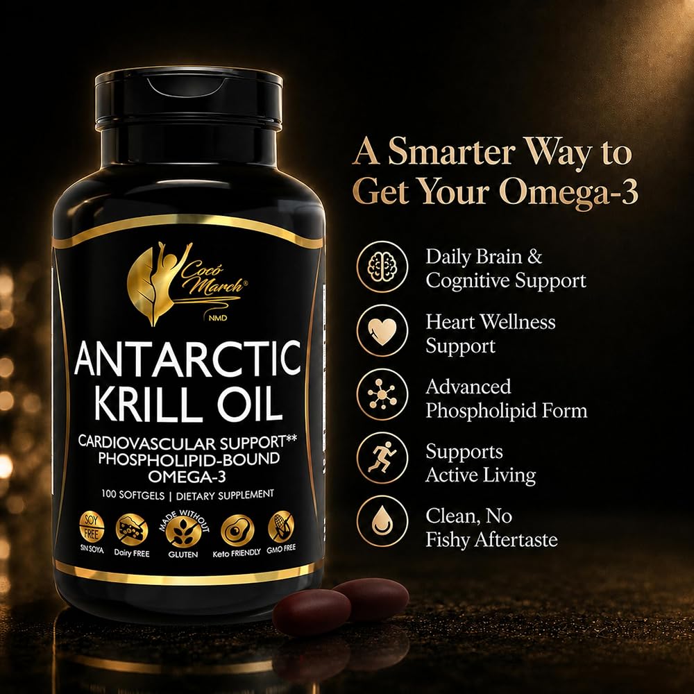 Cocó March N.M.D Pure Antarctic Krill Oil 1000mg - 100 Softgels - image 4