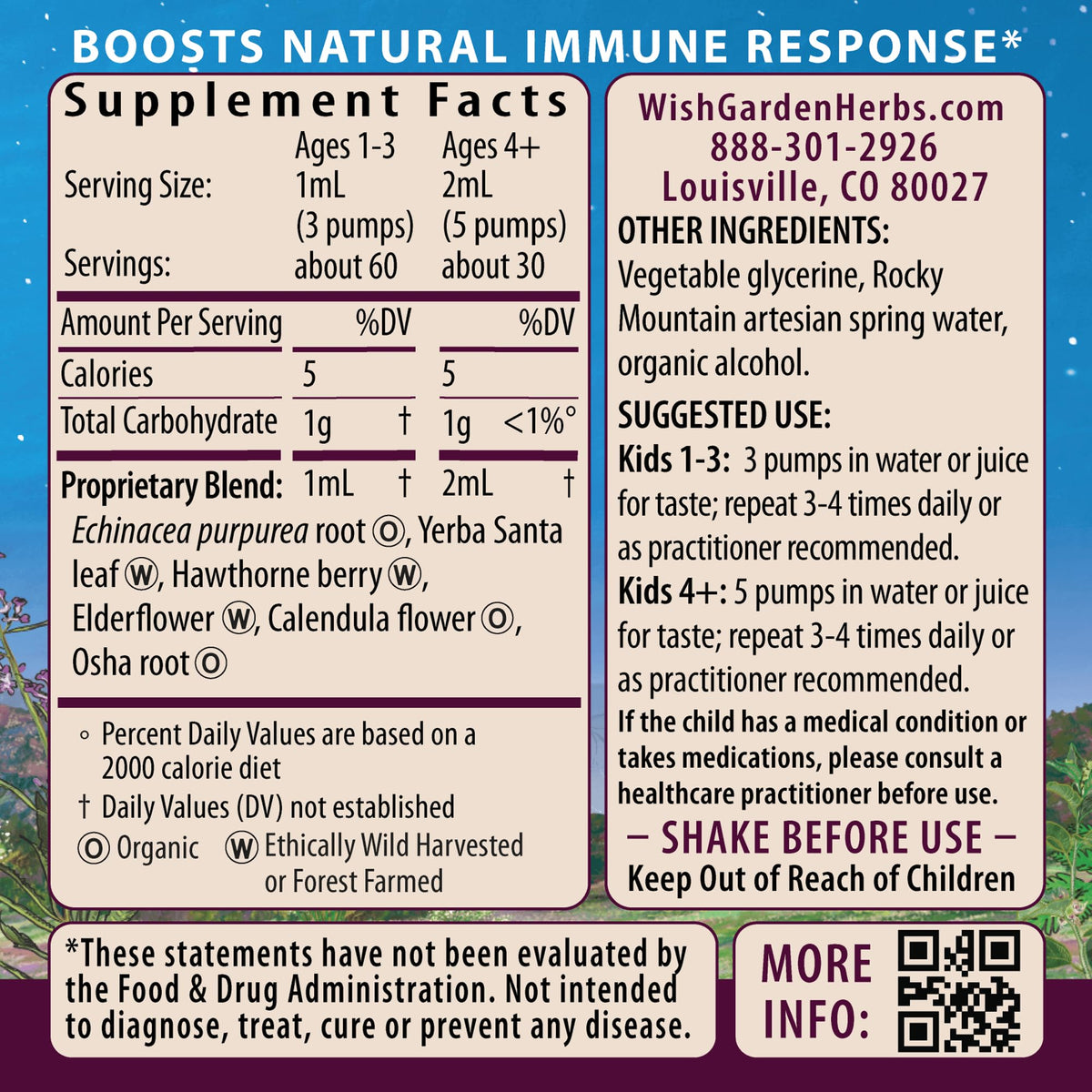 WishGarden Herbs Kick-It Immune Activator for Kids - 2 Fl Oz - image 2