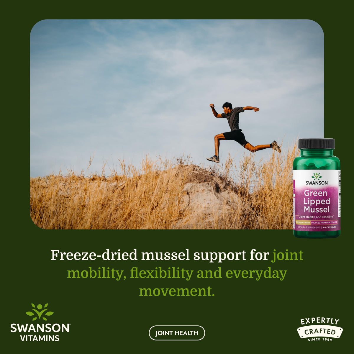 Swanson Green Lipped Mussel 500mg Joint Support - 60 Capsules - image 2