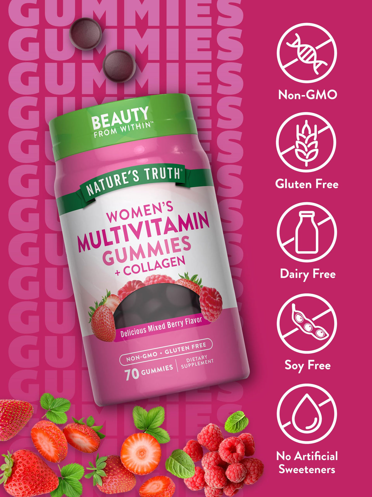 Nature's Truth Women's Multivitamin Gummies - 70 Count - image 3