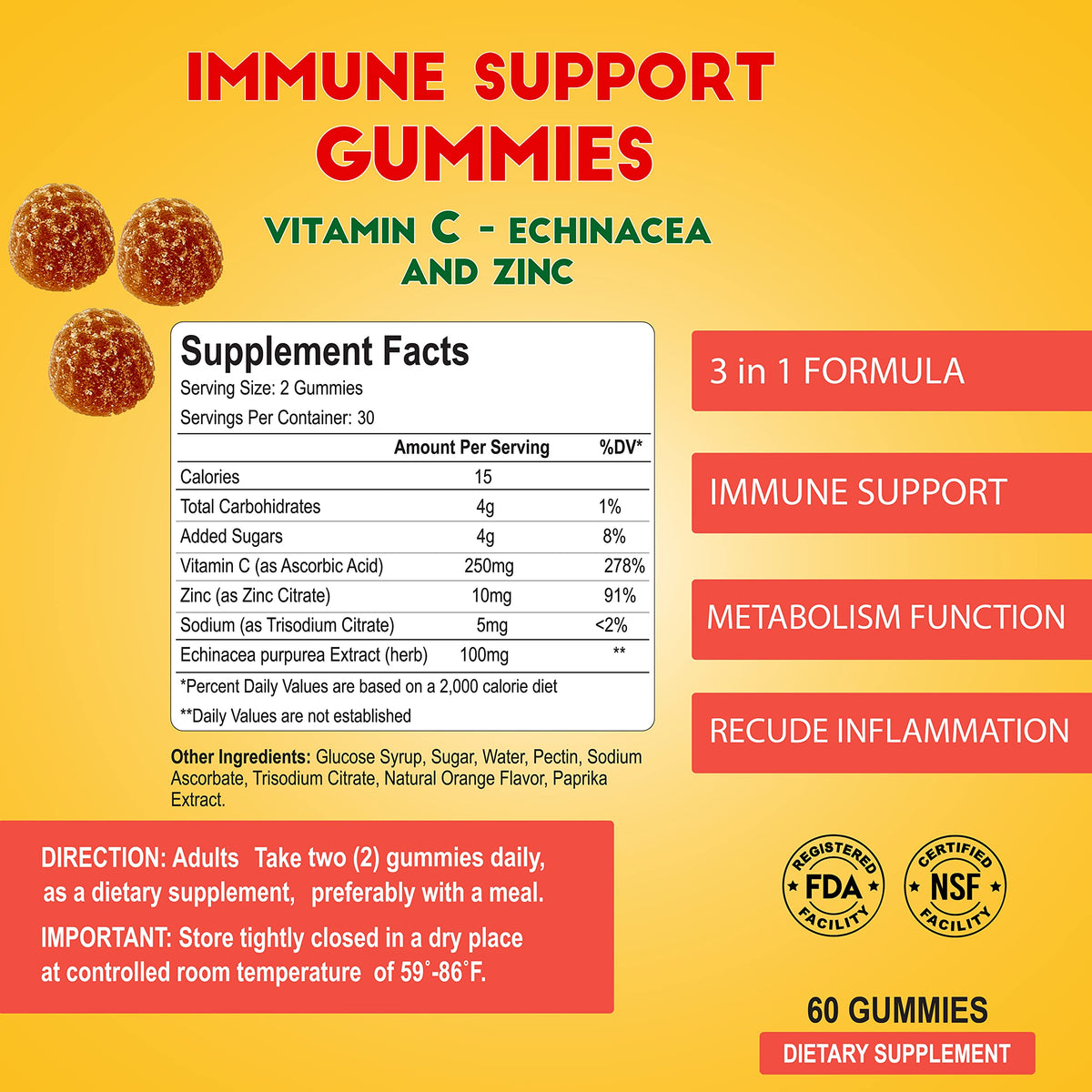 ALFA VITAMINS Immune Support Gummies with Vitamin C, Zinc & Echinacea - image 4