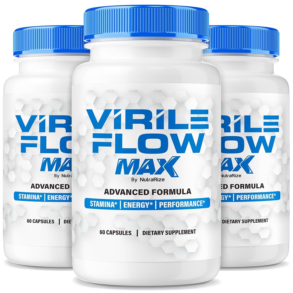 NutraRize Virile Flow Max Capsules for Energy and Stamina - 180 Capsules
