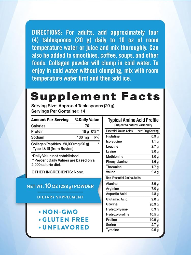 Nature's Truth Collagen Peptides Powder Unflavored Grass Fed - 10 oz - image 2