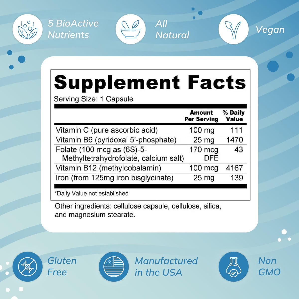 Wellness Resources Blood Booster Iron Supplement for Energy - 180 Capsules - image 3
