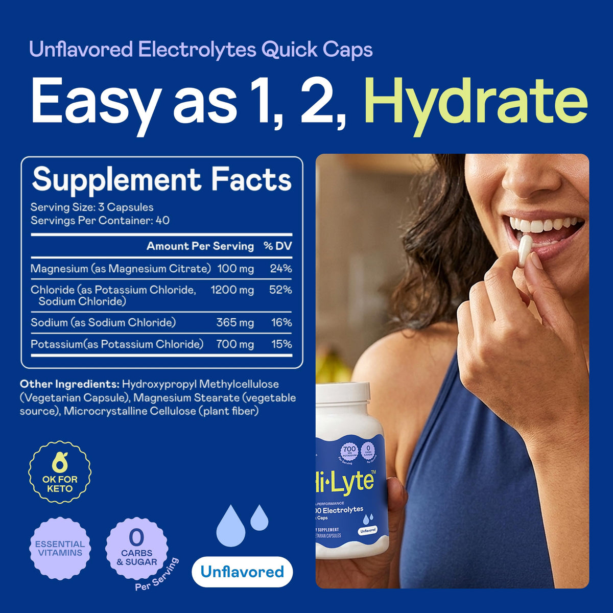 Hi-Lyte K700 Electrolytes Quick Caps Unflavored - 120 Capsules - image 3