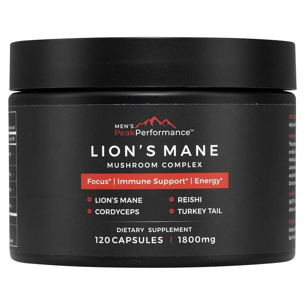 MEN'S PeakPerformance Lion's Mane Mushroom Supplement - 120 Capsules