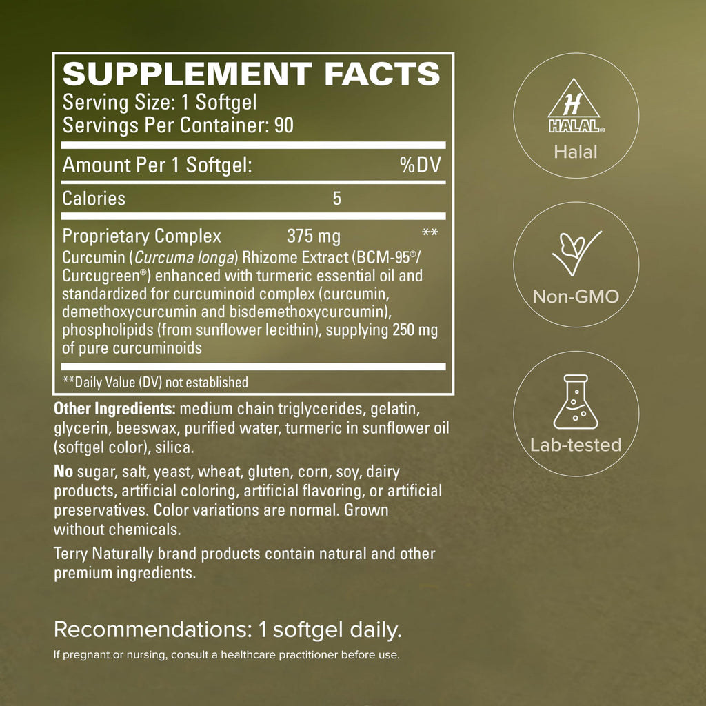 Terry Naturally CuraMed 375mg - Antioxidant Supplement for Brain