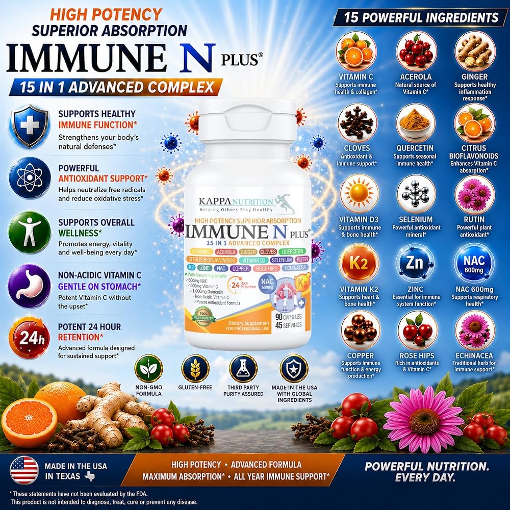 KAPPA NUTRITION Immune N Plus 15 in 1 Complex - 60 Capsules - image 2