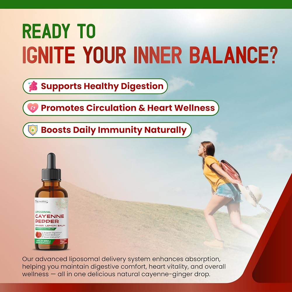 HarmoVira Liposomal Cayenne 7-in-1 Complex for Digestive Wellness - 2 fl oz - image 2