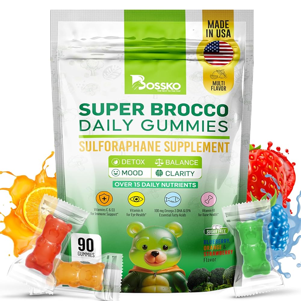 BOSSKO Sulforaphane Gummies with Omega-3 - 90 Gummies