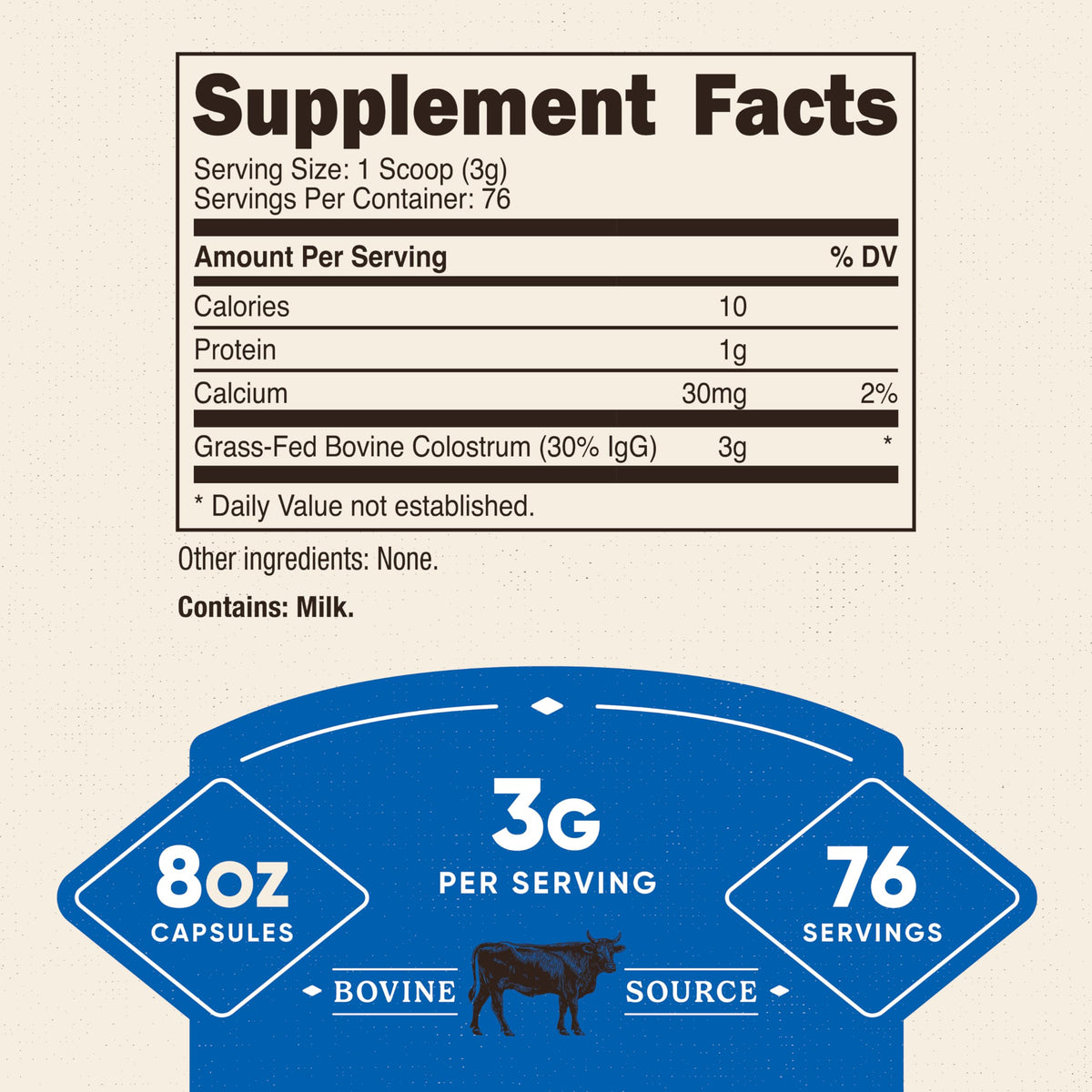Nutricost Colostrum Powder Immune Support - 8 oz - image 2