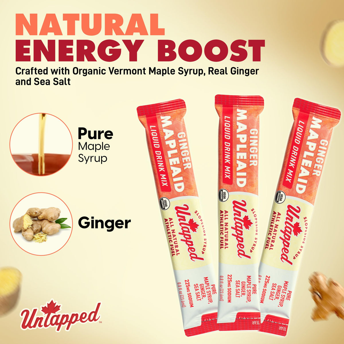 Untapped Ginger Mapleaid Electrolyte Drink Mix - 20 Packets - image 3