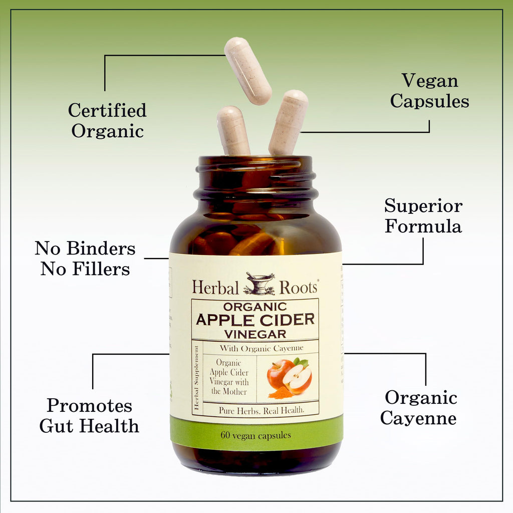 Herbal Roots Organic Apple Cider Vinegar Capsules with Mother - image 4