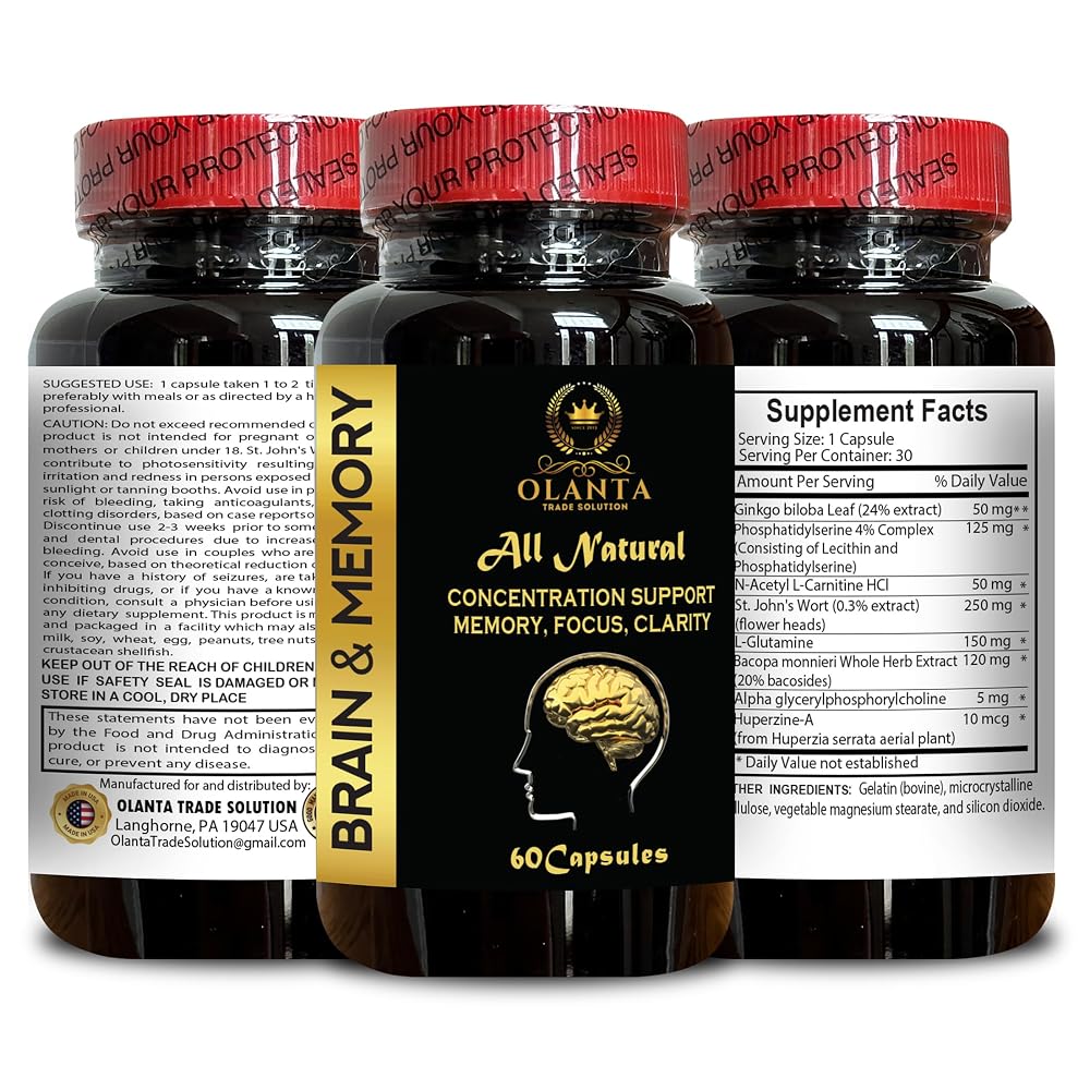 OLANTA Brain Memory Support Ginkgo Biloba - 60 Capsules - image 3