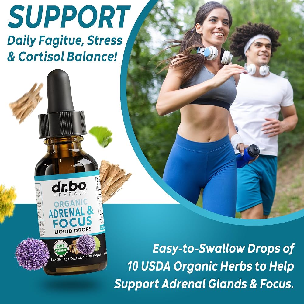 DR. BO Adrenal Support Liquid Drops with Adaptogens - 1 Fl Oz - image 3