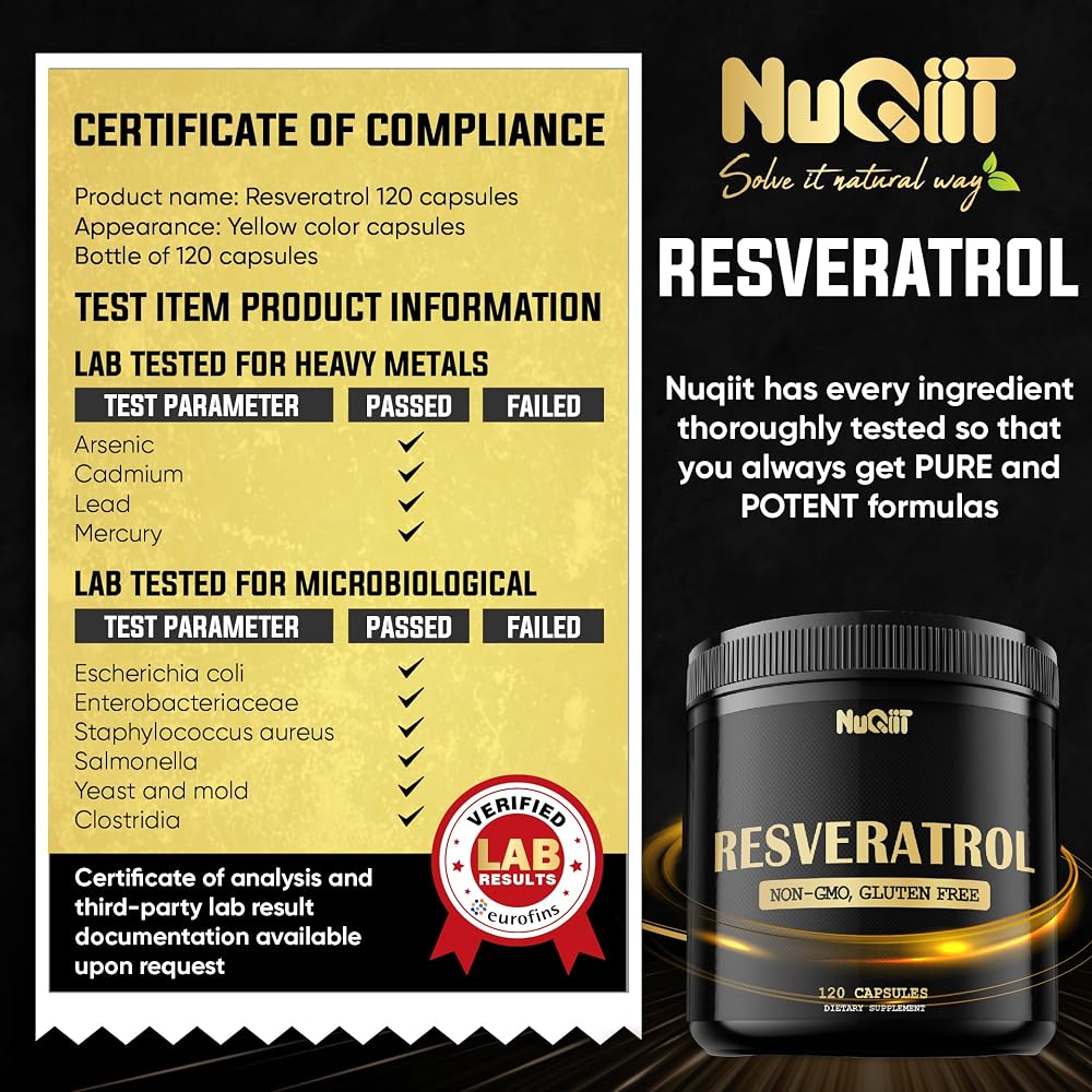 NUQIIT Trans Resveratrol 1000mg Supplement - 120 Vegan Capsules - image 5