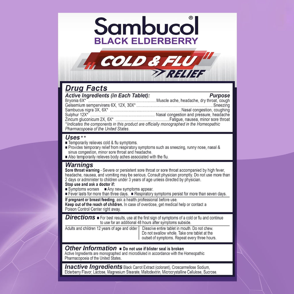 Sambucol Cold and Flu Relief Quick-Dissolving Tablets - 30 Count - image 3