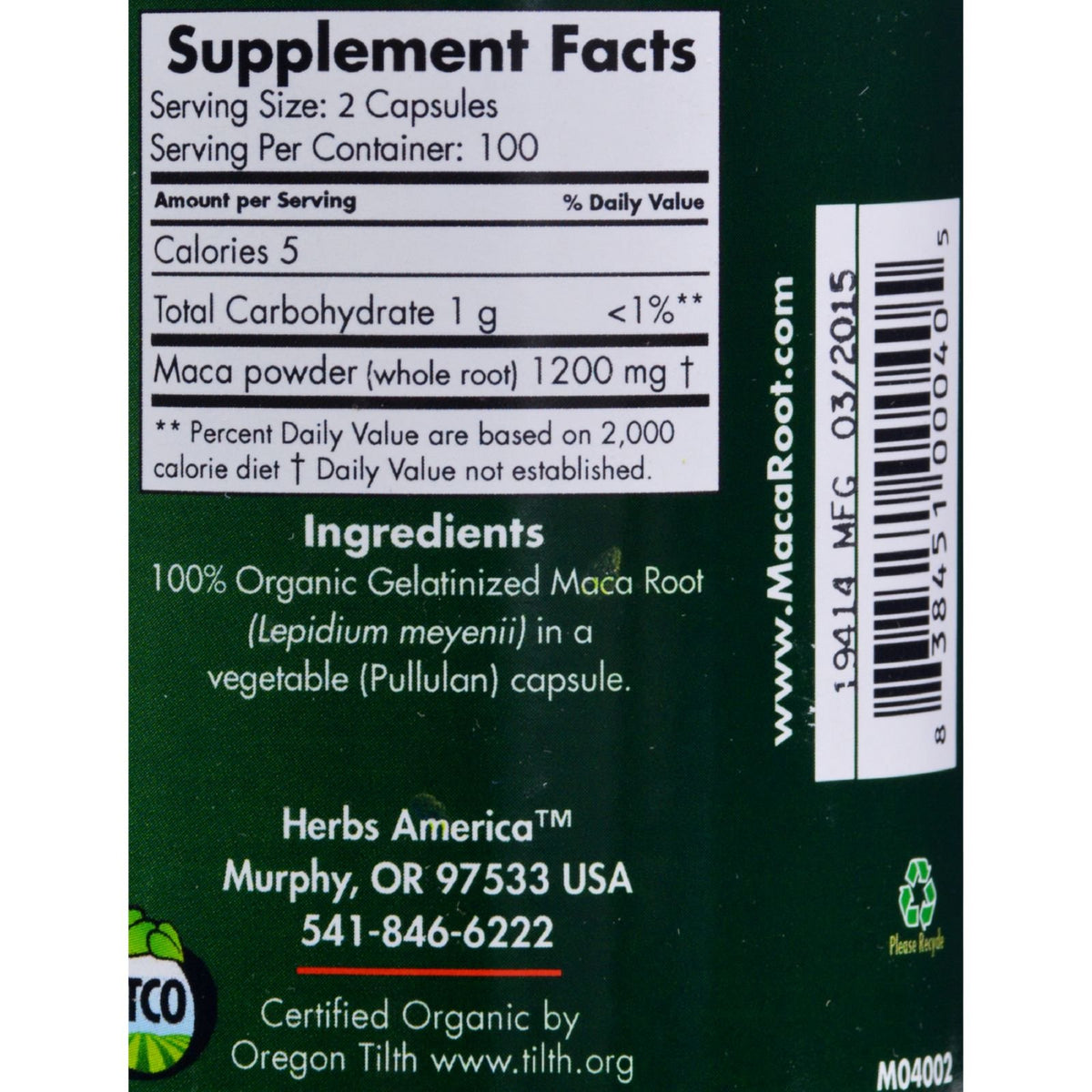 Maca Magic Organic Maca Root - 200 Capsules - image 2