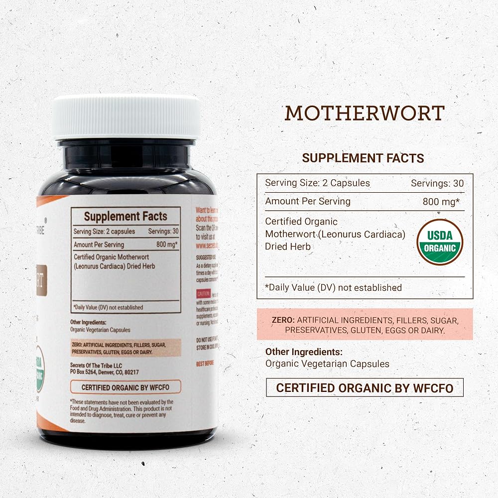 Secrets of the Tribe Motherwort 60/120 Capsules - image 5
