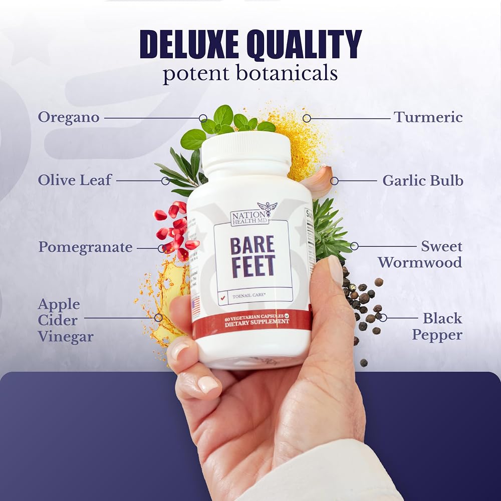 NATION HEALTH MD Bare Feet Toenail Care Supplement - 60 Capsules - image 3
