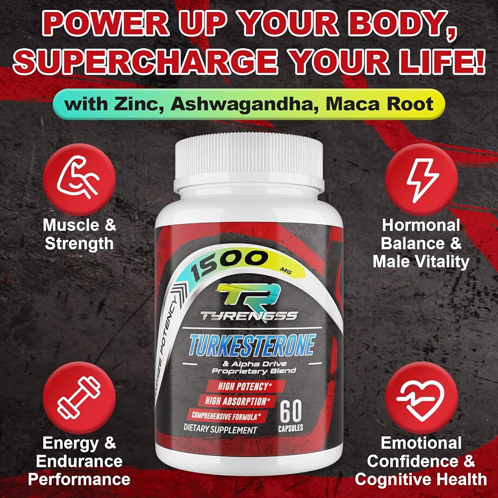 TyRengss Testosterone Booster for Men - 60 Capsules - image 3