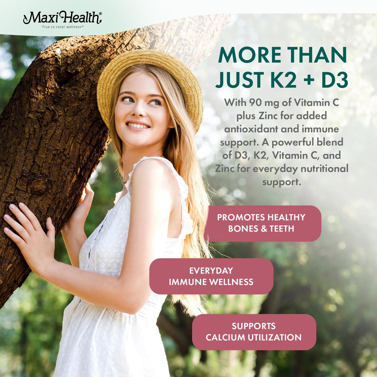 Maxi Health Vitamin D3 K2 2000 IU with 90 mcg K2 - 90 Chewables - image 5