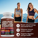 NEW AGE Lions Mane Mushroom Supplement with Turkey Tail Reishi