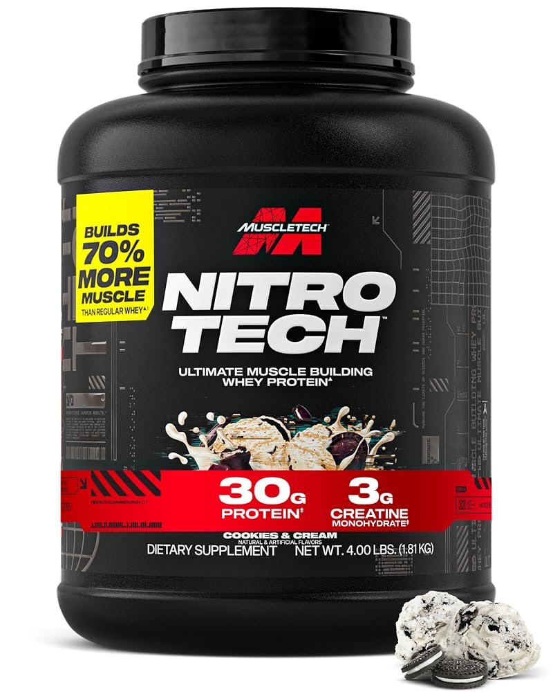 MuscleTech Whey Protein Powder (4LB and 2.2LB) - 30g Protein