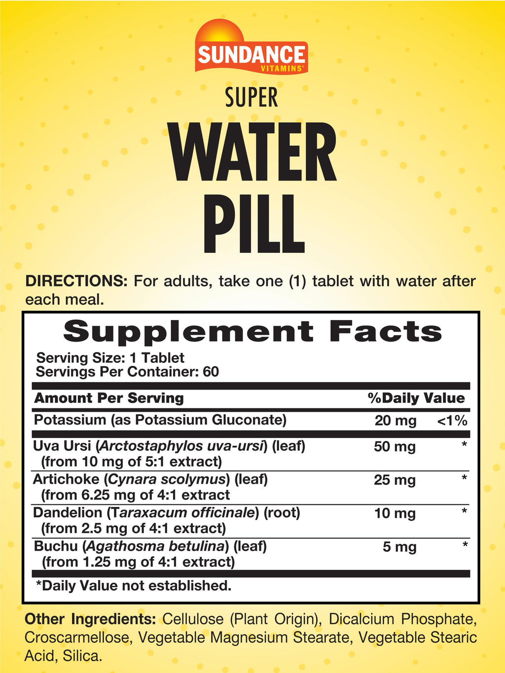 Sundance Water Pills Supplement Potassium - 60 Tablets - image 2