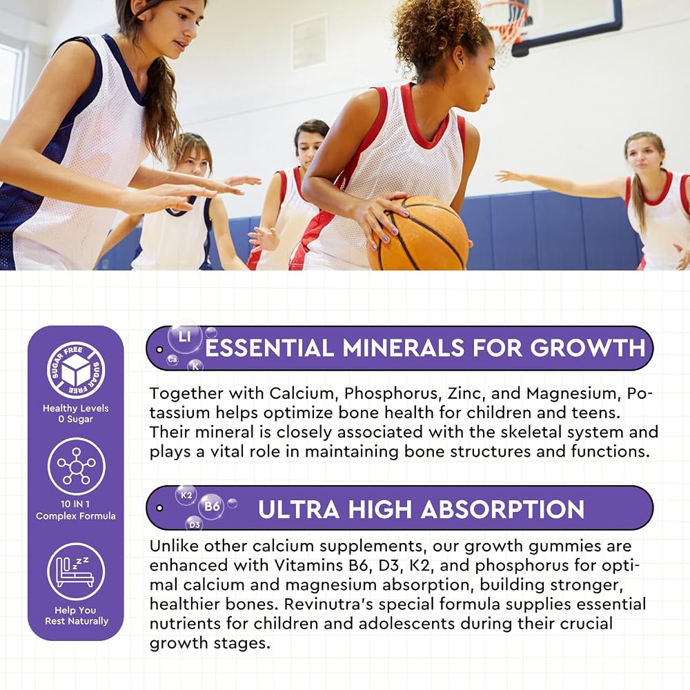 ReviNutra Calcium Potassium Magnesium Gummies for Kids & Adults