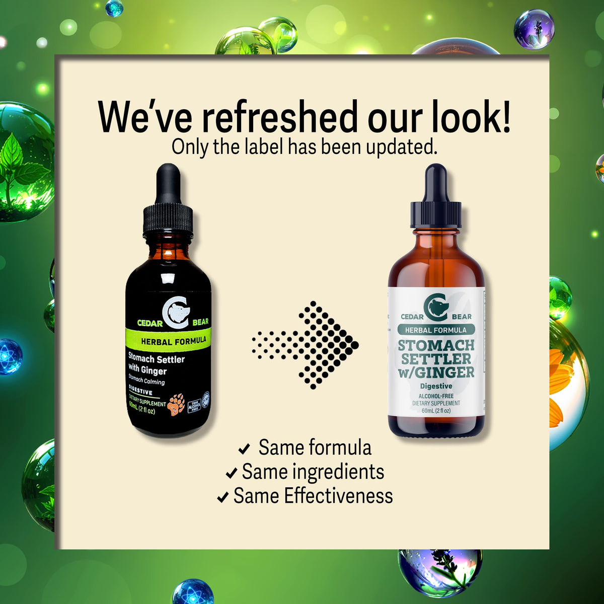 Cedar Bear Stomach Settler with Ginger Liquid Herbal Supplement - 2 Fl Oz - image 3