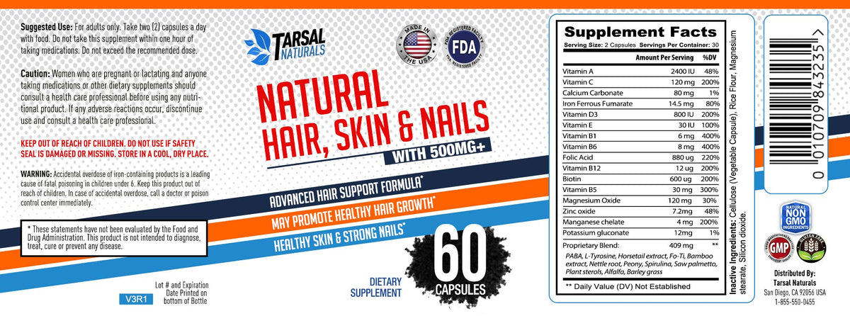 Tarsal Naturals Hair Skin and Nails - 60 Capsules - image 4