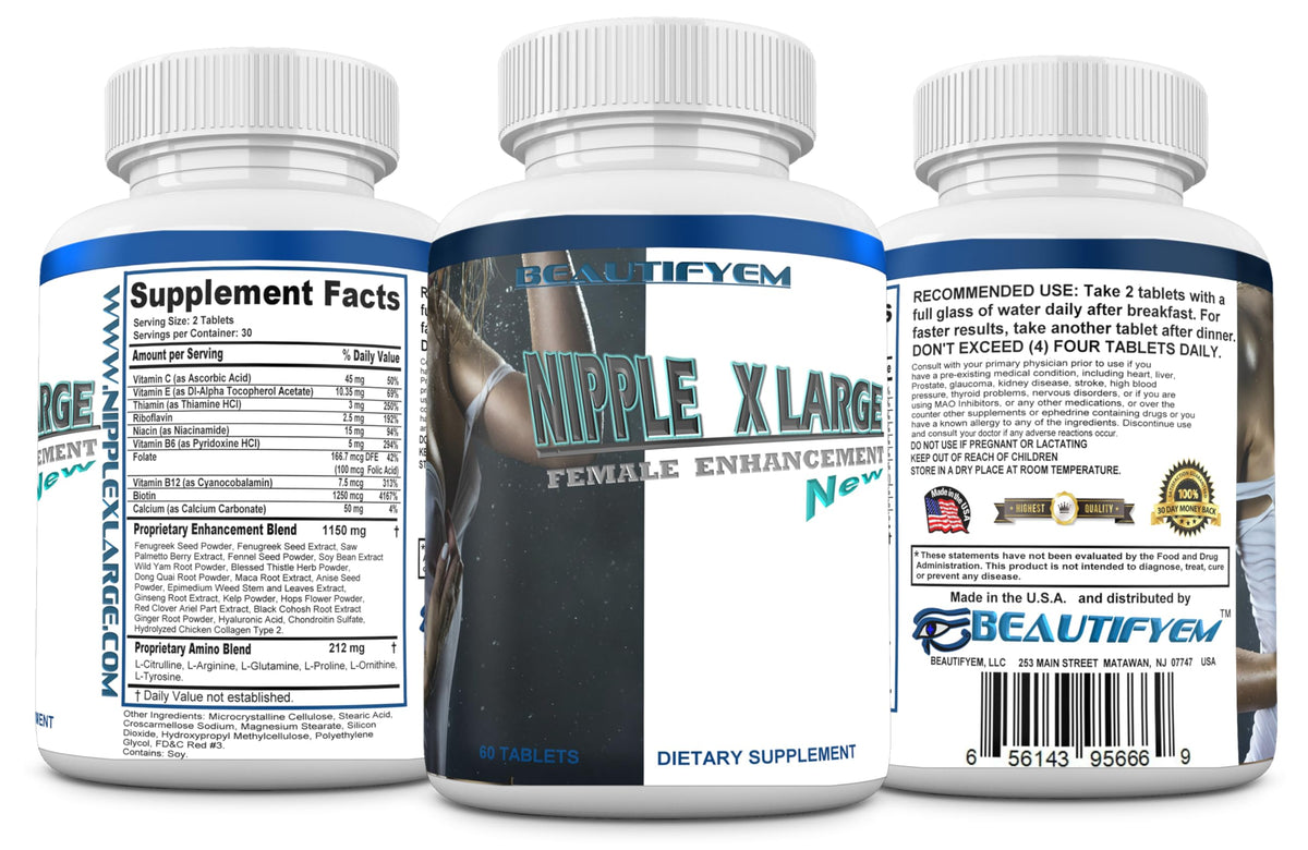 BEAUTIFYEM Nipple X-Large Breast Enlargement Supplement - 60 Tablets - image 4