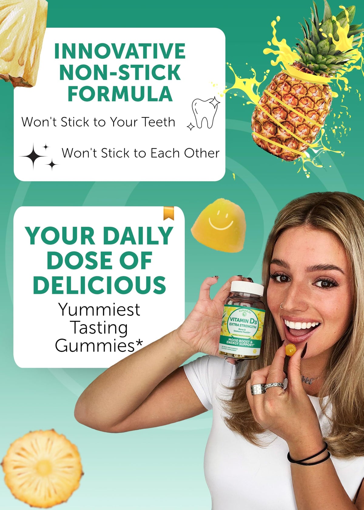 Lunakai Prenatal Vitamins and Vitamin D3 Gummies Bundle - 120 Count - image 4