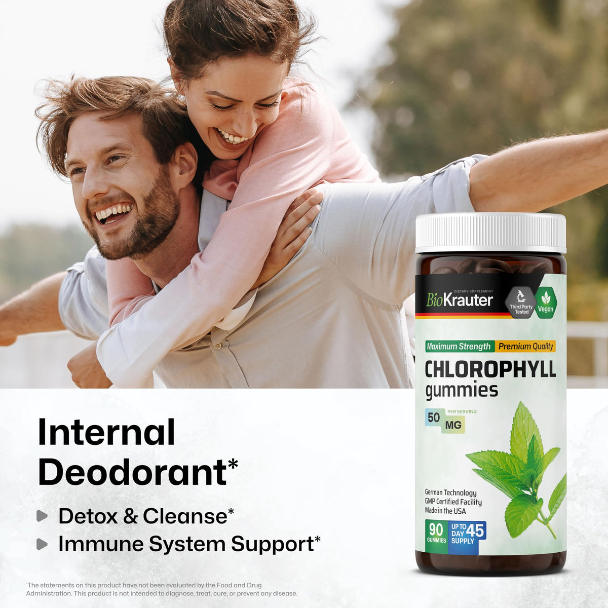 BIO KRAUTER Chlorophyll Gummies for Body Odor & Detox Support - image 2