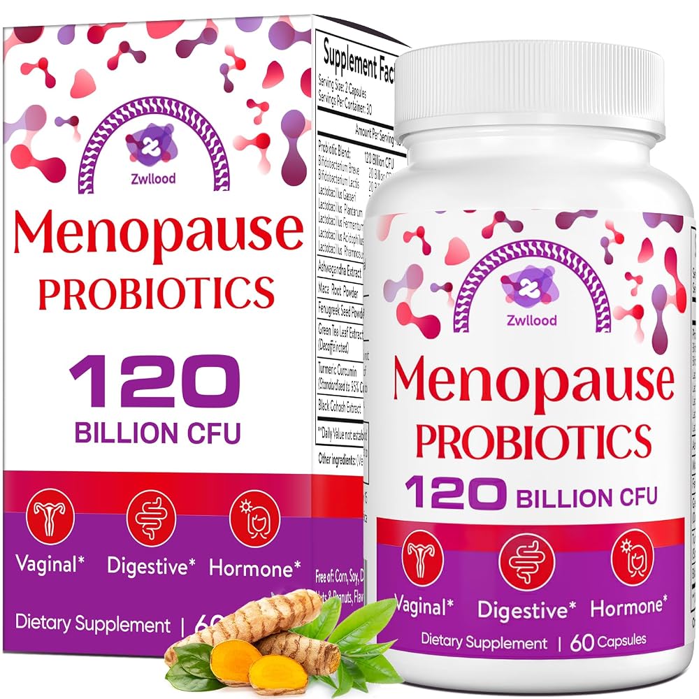 Zwllood Menopause Probiotics for Night Sweats & Mood - 60 Capsules