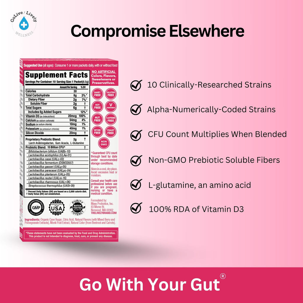 GoLive Prebiotic & Probiotic Powder - Daily Synbiotic