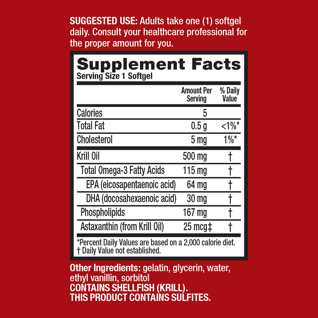 MegaRed Omega-3 Krill Oil 500mg Extra Strength - 80 Softgels - image 3
