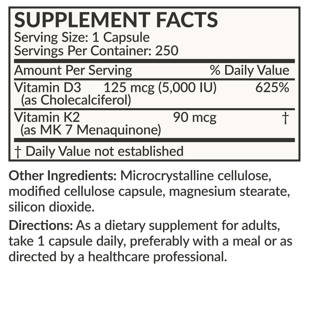 Futurebiotics Vitamin K2 (MK7) with D3 Supplement - Bone and Heart